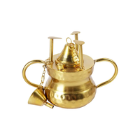 Gran oferta, cafetera turca, cafetera árabe, cafetera grabada de Metal sólido, Latón chapado en cobre, estufa, cafetera superior, juego completo