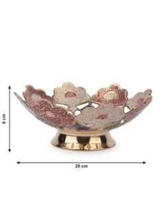 ตะกร้าใส่ผลไม้ทำจากทองเหลืองพิมพ์ลายขนาดเส้นผ่านศูนย์กลาง8นิ้วทำจากโลหะสำหรับเคาน์เตอร์ครัวตะกร้าผลไม้ผักหลากสี - Product Image 6