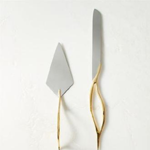 Juego de cuchillo y servidor de pastel de latón elegante y duradero para todas sus necesidades para fiestas y eventos a precio mayorista de La India - Product Image 1