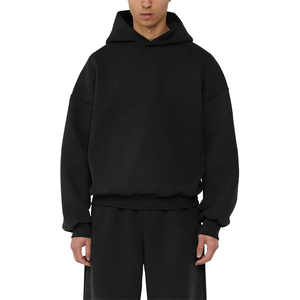 Vente en gros Street Wear Pull lourd à capuche à épaules tombantes 360 g/m² 100% coton Sweats à capuche surdimensionnés d'hiver pour hommes - Product Image 6