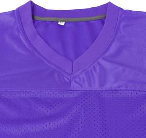 Maillot d'entraînement de football personnalisé en maille violette respirant à col en V léger pour hommes et femmes, tenue de sport courte pour équipe - Product Image 4