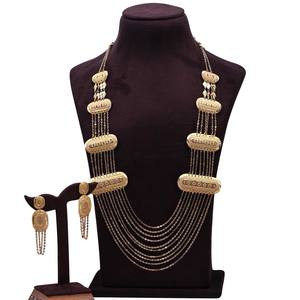 <b>Gold</b> Plated Forming <b>Long</b> <b>Necklaces</b> Set, Turkish Design Jewelry Set, Fashion <b>Necklaces</b> Set, Brass <b>Gold</b> Filled Jewelry Oro Joyeria - Product Image 1