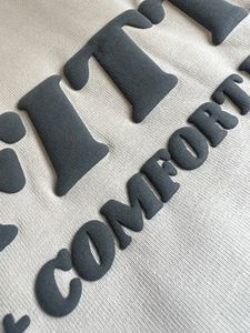 เสื้อยืดคอกลมสำหรับผู้หญิงผ้าคอตตอนพิมพ์ลายพัฟผ้าฝ้าย100% สีดำ160gsm 180gsm เป็นมิตรกับสิ่งแวดล้อม - Product Image 3