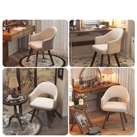 Fauteuil pivotant 360° au design scandinave, fauteuil d'appoint léger, revêtement en tissu doux, chaise de dressing, style nordique pour la maison