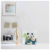Bloc d'affichage acrylique bloc personnalisé couleur impression UV impression 3D mignon Panda Logo Photo affichage de bloc acrylique
