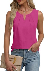 Camiseta sin mangas de verano para mujer, blusa elegante de trabajo informal holgada de negocios 2025 - Product Image 3