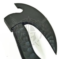 Hache Tomahawk professionnelle de qualité industrielle en acier inoxydable à double lame, manche en bois de frêne, motif personnalisé, pour le camping en plein air, fabriquée à la main