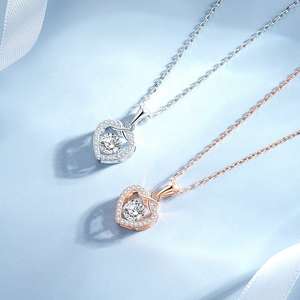 Collar con Colgante de Plata de Ley 925 con Forma de Corazón Infinito Espiritual, Cadena Simple con Eslabones y Piedra de Moissanita de 1.00 Quilates - Product Image 4