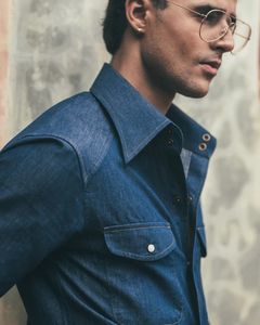 Chemise vintage en jean à col long des années 70 - Product Image 4