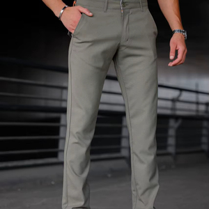 <b>Men's</b> Regular Fit Plus Size Brown Straight <b>Casual</b> Office <b>Trousers</b> Comfortable Midweight Cotton Mid Hip Hop Waterproof Business - Product Image 1