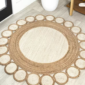 Tapis en jute au design tribal avec motifs géométriques et extrémités frangées pour salon chambre couloir hôtel bureau aux prix de gros - Product Image 2