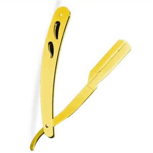 Maquinilla de afeitar de barbero para hombre de acero inoxidable de primera calidad totalmente personalizada con logotipo personalizado, hoja deslizante, maquinilla de afeitar de garganta de corte dorado - Product Image 2