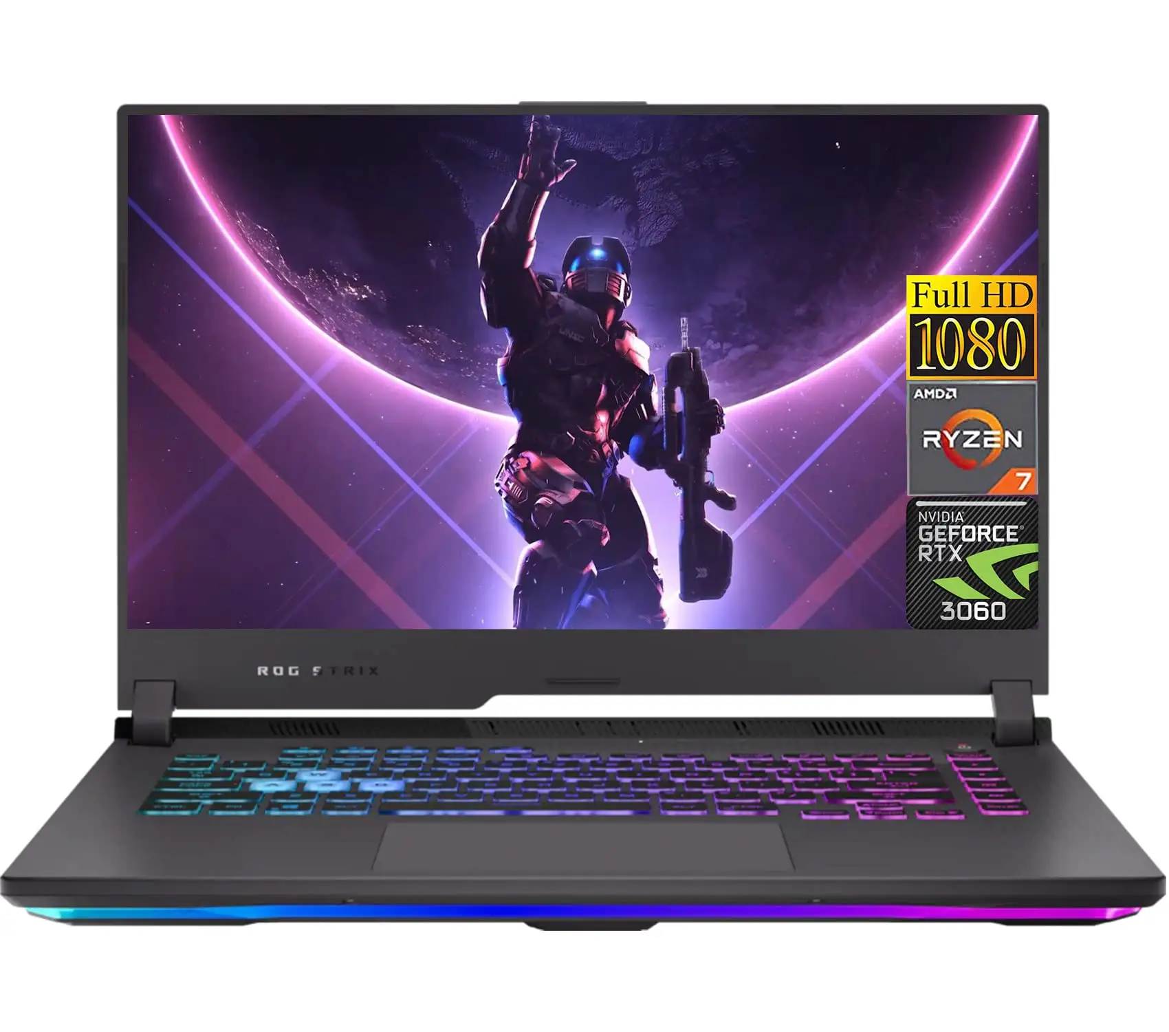 2023 più recente Laptop da gioco, RTX 3060, Display 15.6 FHD 1Hz, 7 4800H, RAM 16GB, sd da 512GB, Wi-Fi6, tastiera Chiclet retroilluminata, vinci