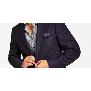 Blazer Slim-Fit da Uomo Alfani in Tessuto Jacquard Stampato Blu, Taglia 36 - Product Image 3