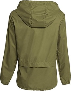 Chaqueta cortavientos empacable de lona estampada acolchada ligera para mujer con capucha impermeable y resistente al viento impermeable para exteriores - Product Image 4