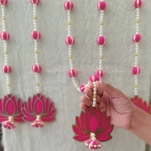 ดอกบัวแขวนผนังพระพิฆเนศ Ji วัดตกแต่งRakshbandhanพรรคตกแต่งNavratriตกแต่งดอกไม้พวงมาลัยงานแต่งงานฉากหลัง - Product Image 1