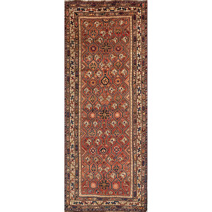 Aalam Hand Knotted Wool Rugs in <b>Red</b> & Orange Geometric Pattern for Home Use-Paem-1398 - Product Image 1