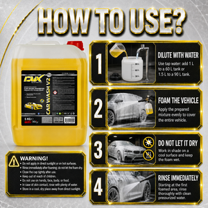 DVX V2 Real Brushless Car Wash Shampoo 5 Liter Concentrated Foamy Lemon Scented 1:60 Dilution Ratio 3 Year Expiration - Product Image 3