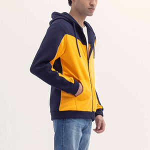 100% haute qualité couleur personnalisée hommes sweat à capuche zippé couleur unie et motif hommes sweat à capuche zippé - Product Image 5