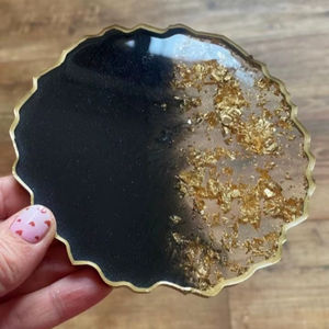 Sous-verre en résine de haute qualité à texture lisse, style bohème, fait à la main, écologique, conçu pour une utilisation décorative et fonctionnelle sur la table - Product Image 1