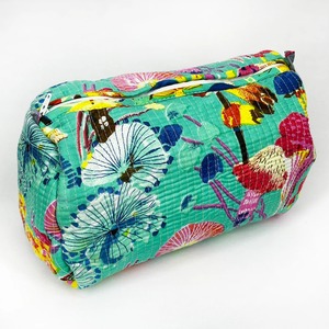 Ensemble de 3 trousses à fermeture éclair matelassées colorées - Imprimé champignon bohème vintage - Grandes trousses de rangement pour cosmétiques de voyage - Résistantes à l'eau et durables - Product Image 5