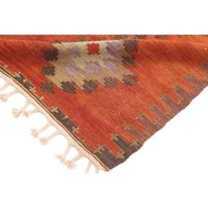 Alfombra Turca Vintage de 6x9.4 pies, Alfombra Roja con Estampado Animal - Product Image 5