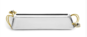 ถาดสำหรับตกแต่งอาหารสีน้ำตาลหรูหราพร้อมด้ามจับสีทองสำหรับห้องครัวถาดเสิร์ฟอาหารดีไซน์ล่าสุด - Product Image 3