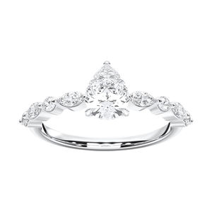 Diamant 1.50 Ct Bague de Fiançailles Moissanite Diamant Poire Ronde et Forme Marquise en Argent Sterling Vente en Gros OEM - Product Image 3