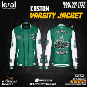 Vente en gros de patchs en chenille brodés personnalisés veste universitaire corps en laine manches longues veste universitaire Letterman Baseball College - Product Image 4