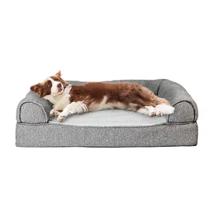 Own Brand Orthopedic Dog Bed Bolster Pet Bed Couch With Removable Washable Cover Memory Foam Dog Bed