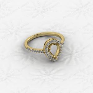 Genuine 925 Silver Semi Mount Prong <b>Blank</b> Setting <b>Ring</b> 6x8mm Pear Gemstone Ashes Resin Jewelry Findings Jewelry Export - Product Image 5