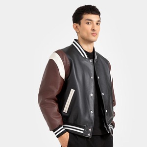 2024 vente en gros personnalisé de haute qualité hommes hiver Varsity laine veste à capuche imperméable col montant haute rue Style Baseball - Product Image 2