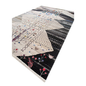 Freedom Manchaha Ivory Hand Knotted Wool Bamboo Silk <b>Rug</b> 10mm Thick Rectangular Abstract Pattern for Home Bedroom Decor-Les-8302 - Product Image 2