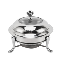 Ensemble de quatre chauffe-plats de service d'hôtel de mariage avec support élégant Buffet chauffe-plats Pot Table à dîner plats de service