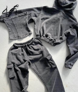 Ensemble pantalon de jogging 3 pièces pour femmes, tenues de jogging personnalisées pour pantalons de survêtement et sweat à capuche, survêtement de haute qualité - Product Image 2