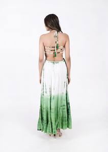 Kaftan bohemio con estampado Floral moderno de alta calidad para mujer, vestido de vacaciones con tinte anudado vibrante de rayón fluido holgado - Product Image 3