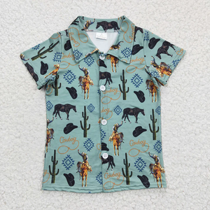 Camisas de Manga Corta con Botones Estilo Western para Bebés Niños - Product Image 3