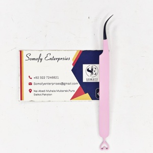 Pinzas para Pestañas de Acero Inoxidable Japonés Somofy Enterprises, Antimagnéticas, Antiestáticas, 10 mm, Color Rosa Bebé, Curvadas y Dentadas - Product Image 5