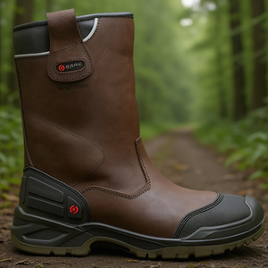 Botas de Seguridad Hercules Marrones con Puntera de Acero, Impermeables, Sin Cordones, Talla 42, S3 SRC WR EN20345 BAAK, de Cuero - Product Image 3