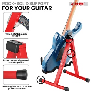 5 Core Guitar Stand A Frame w Soft <b>Foam</b> Arm Non Slip Rubber for Acoustic <b>Electric</b> Bass Ukulele - Product Image 5
