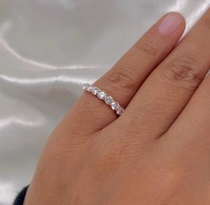 แหวนเพชรขนาด18K สีโรสโกลด์ขนาด3มม. เครื่องประดับครึ่งวงสำหรับปลูกในห้องปฏิบัติการเครื่องประดับเพชร - Product Image 3