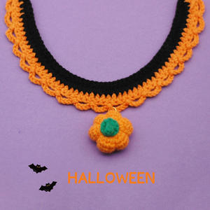 Collares para Mascotas de Moda Popular 2025, Sombreros de Calabaza Hechos a Mano para Halloween, Decoración - Product Image 4