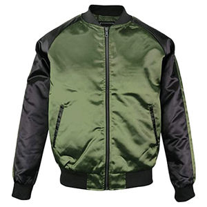 Veste universitaire en satin de haute qualité Hip Hop personnalisé Streetwear unisexe boutonné veste en satin doux - Product Image 1