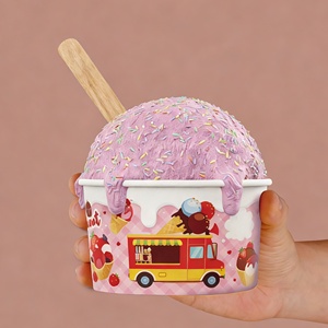 Vasos y Tazones <span class=keywords><strong>de</strong></span> Papel para Helado Biodegradables y Ecológicos SINHCPACK con Impresión <span class=keywords><strong>de</strong></span> Logotipo, Papel Recubierto Impreso en Flexografía - Product Image 5