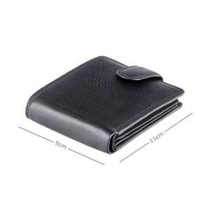 Venta al por mayor Vintage Bifold Tarjetero Cartera de cuero corto para los hombres Cierre de botón OEM disponible - Product Image 4