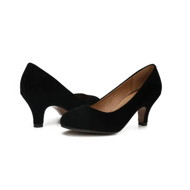 Excellent Professional Use Jet Black Office Party Wear Heeled Dress Shoes Available For Women On Sale