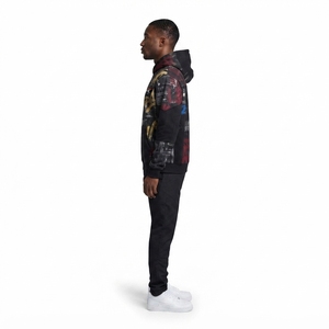 Sudadera con Capucha de Felpa de Algodón de Alta Calidad, 350GSM, Estilo Urbano, Personalizable con Sublimación, para Hombre, Estilo Holgado, Impresión DTG, OEM - Product Image 3