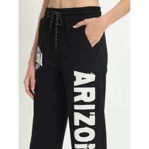 Femmes grande taille hiver mode sarouel Style noir coton éponge Joggers lâche cordon lettre imprimé pull pantalon - Product Image 2