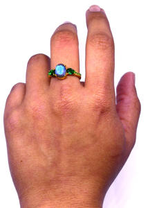 Everyday Wear 925 Sterling Silver Chapado en oro Piedras preciosas de labradorita de moda baratas Anillo ajustable para mujer - Product Image 6