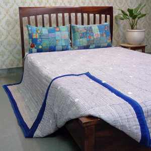 Couverture indienne à vendre, fabrication indienne, couverture traditionnelle indienne imprimée à la main, voile de coton doux, taille Queen - Product Image 4